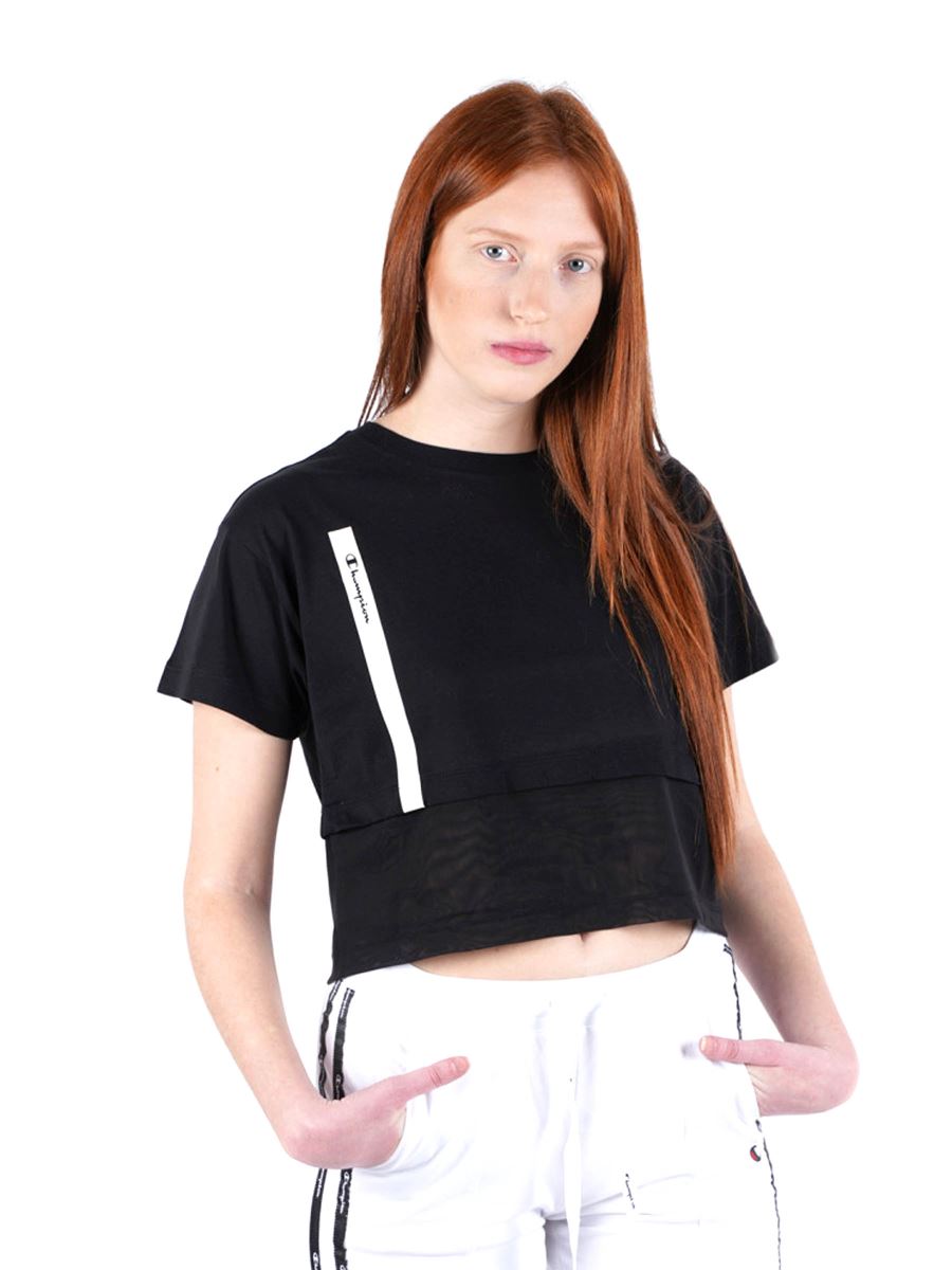 T-SHIRT DONNA CREWNECK CROPPED MANICA CORTA panama.mainapps.com